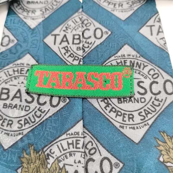 Tabasco Men's Novelty Silk Necktie Tie Bloody Mary Cocktail Made in USA 4 x 56 - Picture 3 of 9